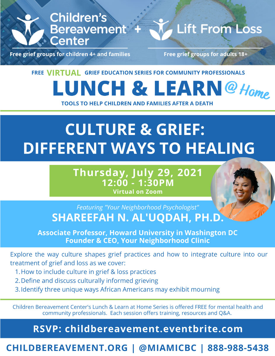 CBC Lunch & Learn @ Home - July 29, 2021 from 12:00 to 1:30pm - virtual meeting.