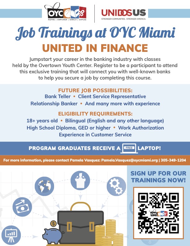 Job Trainings at OYC Miami: UNITED IN FINANCE